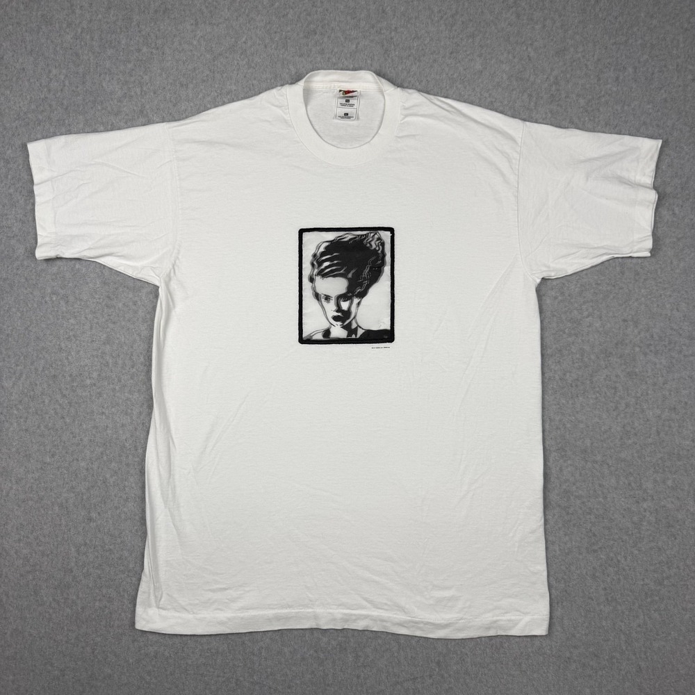 Fruit Of The Loom T-Shirt Unisex XL White Graphic Bride Of Frankenstein Crewneck